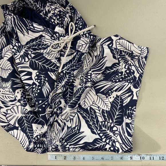 Speedo Board Shorts Mens Large Bondi Etched Floral Blue White Pockets Lined - Picture 8 of 13